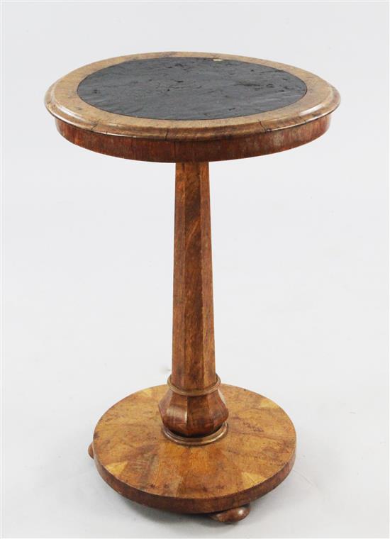 A Victorian pollard oak circular occasional table, W.1ft 6in. H. 2ft 4in.